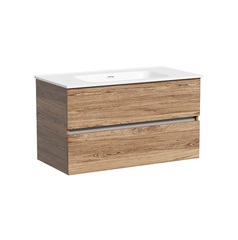 Sancos UR90ECH Тумба подвесная Urban 990х450х550, c двумя ящиками оснащенными доводчиками, дуб чарльстон фото