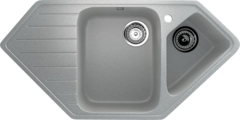 ULGRAN U-409  Угловая двухсекционная мойка с отверстием под смеситель