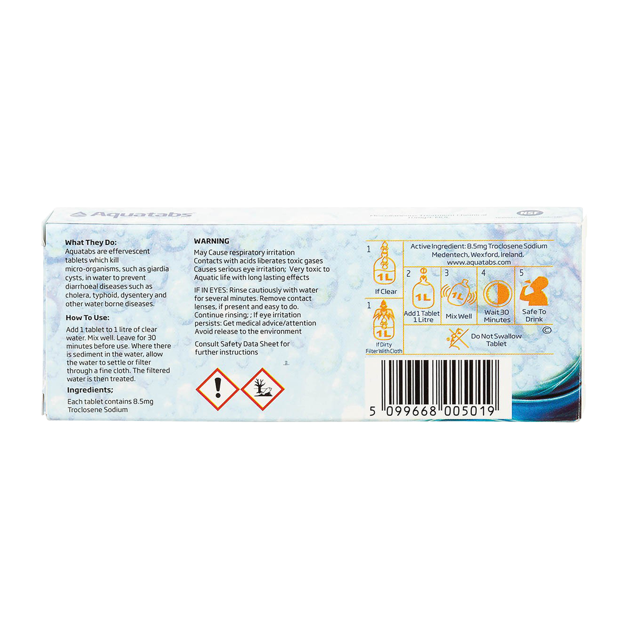 Таблетки для очистки воды MFH Medentech Water Purification Tablets ...