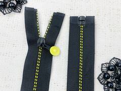 Молния спираль потайная, Т7, 78 см, чёрный с жёлтым