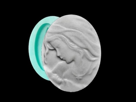 Силиконовый молд камея № 10 Девушка с младенцем