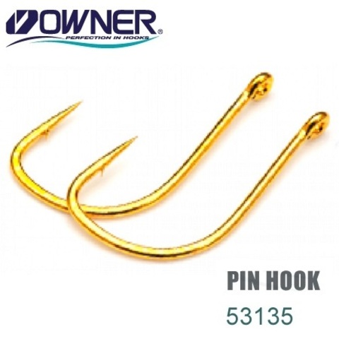 53135 №10 Крючки OWNER Pin Hook-Gold/ продажа от 5 уп.
