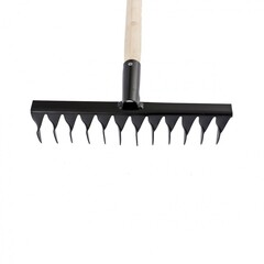 61744 Грабли стальные 300х1300мм, 12 витых зубьев, деревянный черенок  Сибртех