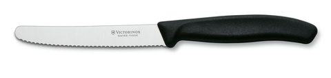 Нож для кухни Victorinox 110мм серрейт заточ черный (6.7833)