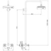 Душевая система внешнего монтажа со смесителем 131,8 см с верхней лейкой 23х18 см Lemark Standard LM2160C
