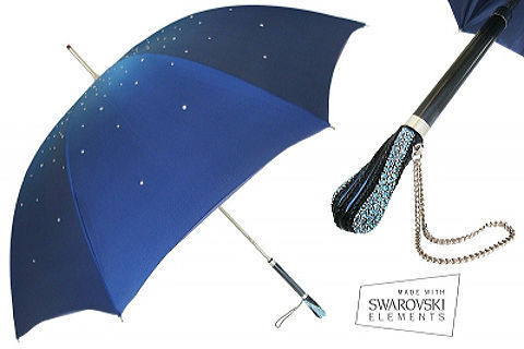 Зонт-трость Pasotti 185-34S3 BLU SWAROVSKI