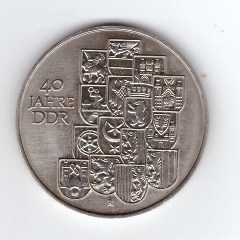 10 марок 1989 (A). Германия-ГДР. 40 лет ГДР. Медноникель AU