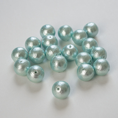 Хлопковый жемчуг, оттенок "Aqua", шар 10мм, сквозное отверстие