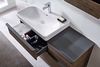 Шкафчик для раковины Geberit Smyle Square, с двумя выдвижными ящиками: B=73.4см, H=61.7см, T=47см, Пекан / Меламин, древесная структура