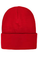 Шапка с подворотом красная