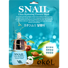 Тканевая маска с муцином улитки EKEL Snail Ultra Hydrating Essence Mask