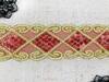 Тесьма пайетки на сетке, ш. 5,8 см, золото с красным