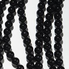 Черный агат тонированный натуральный, бусины в форме шара, 10мм