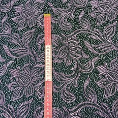 Ткань жаккард цветы сиреневые на черном фоне 3053