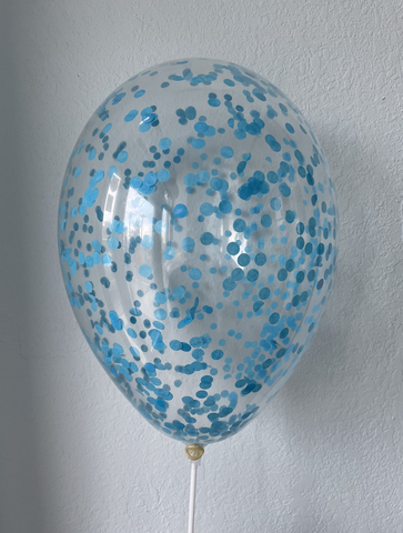 Шар с конфетти, голубой круг 0.5см 12"