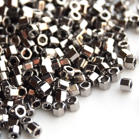 DBC-0021 Бисер цилиндрический шестиугольный Миюки делика кат 11/0 /Miyuki delica cut 11/0 Nickel Plated