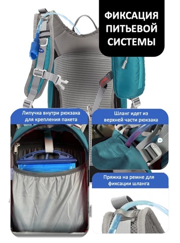 Картинка рюкзак велосипедный Ai One 2353 aqua - 8