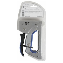 Степлер механический КОБАЛЬТ 3в1, скобы 6-14мм (тип 53), шпильки (до 14мм), гвозди (до 14мм), рег.удара (240-683)