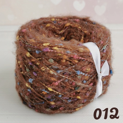 Фантазийная пряжа с бубышками 200м/100г, 2412, Шоколад