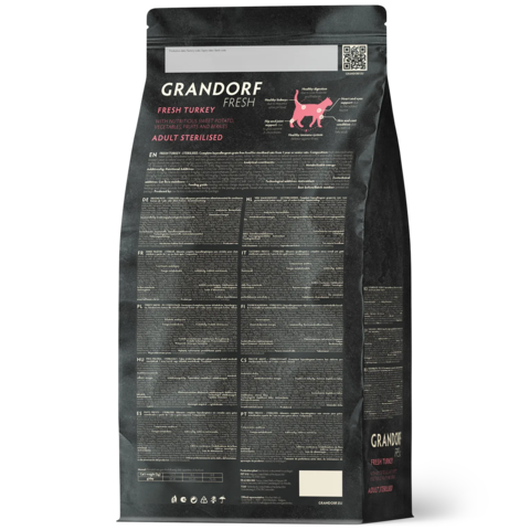 GRANDORF FRESH Свежее мясо индейки с бататом для стерилизованных или пожилых кошек