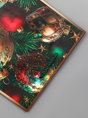 Пакет подарочный M вертикальный, «Золотые елочные шары», 26*32*12 см (Д*В*Ш), 1 шт.