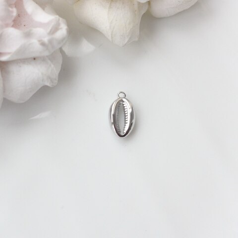 Подвеска Ракушка 14*8 мм, родий, П134