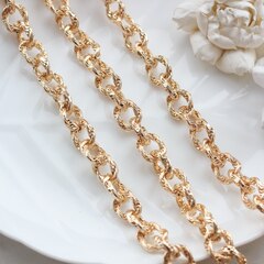 Цепочка с витым плетением 17*13 мм, позолота, 50 см, А006