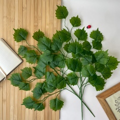 Осина, ветка искусственная, зеленая, 60 см, набор 2 шт.