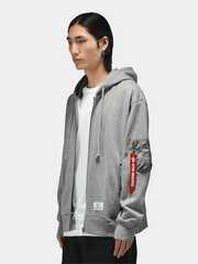 Толстовка Alpha Industries Utility Pocket Full Zip Up Medium Charcoal Heather (Серый)