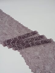 Эластичное кружево крокус с молочным ширина 22 см