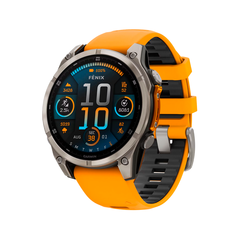 Умные часы Garmin Fenix 8, 47мм, Amoled Sapphire Titanium Orange (010-02904-11)