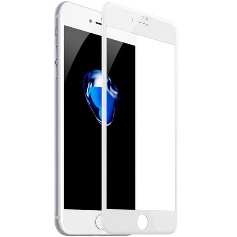 Защитное стекло для iPhone 7/8 полноэкранное 5D белое