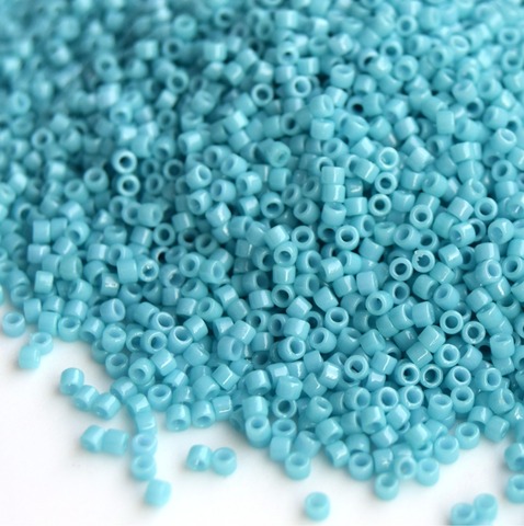 DB-2128 Бисер цилиндрический Миюки делика 11/0 Голубой Нил непрозрачный /Miyuki delica 11/0 Duracoat Opq Nile Blue