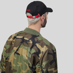 Бейсболка Alpha Industries Nasa Worm Logo Cap Black (Черная)