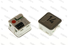 Кнопка (кнопочный модуль) MT42-IXRUS "14 этаж", квадратная, красная подсветка, Брайль