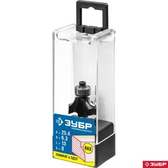 ЗУБР 25.4 x 13 мм, радиус 6.3 мм, фреза кромочная калевочная №1, Профессионал (28784-25.4)