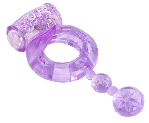 Фиолетовое эрекционное кольцо с вибратором - Toyfa Basic 818039-4