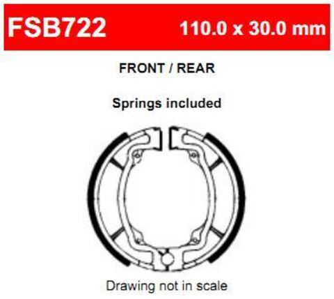 FSB722 Тормозные колодки барабанные MOTO, коробка 2 шт