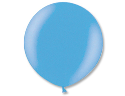 Большой воздушный шар металлик голубой