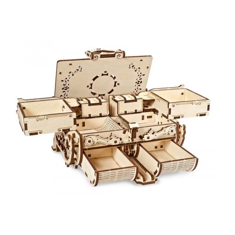 Янтарная шкатулка (Ugears) - Деревянный конструктор, сборная модель, 3D пазл, для украшений, подарок своими руками