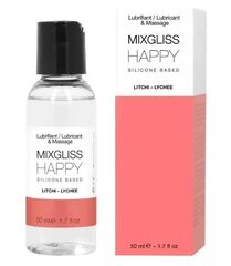 Mixgliss Happy 50 мл – силиконовая смазка с ароматом личи для секса и массажа