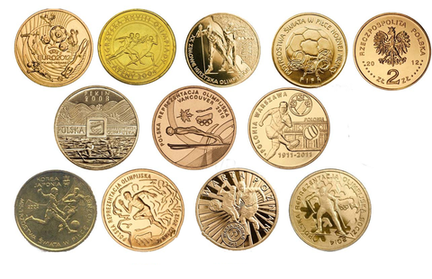Польша. Набор "Спорт". 2002-2014. 11 монет. UNC