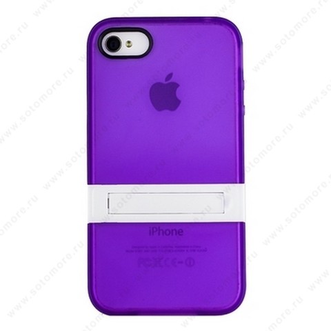 Накладка для iPhone 4s/ 4 с подставкой фиолетовая