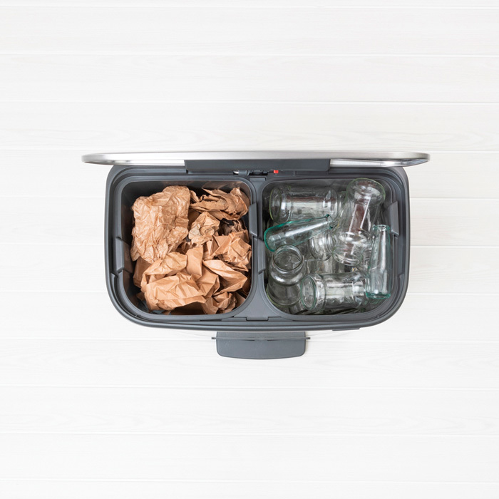 Мусорный бак Bo с педалью (2 x 30 л), Стальной матовый (FPP), арт. 211461 - фото 6