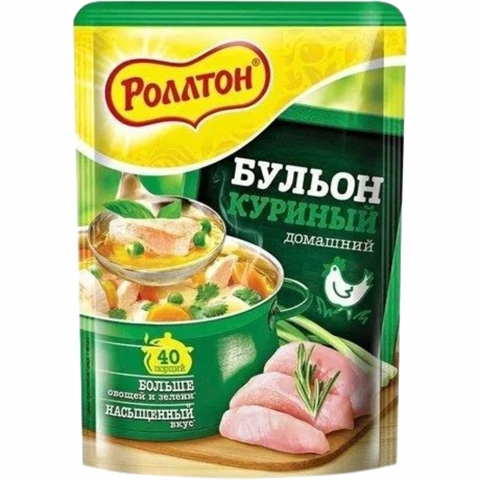 Бульон РОЛЛТОН Домашний Курица овощи зелень 90 г КАЗАХСТАН