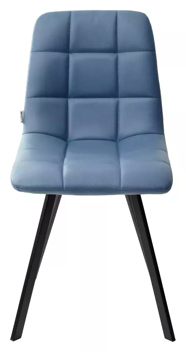 Стул CHILLI SQUARE HK017-17 глубокий голубой, PU/ черный каркас М-City