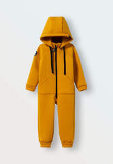Комбинезон из футера утепленный (тёмная горчица) открытые ножки
