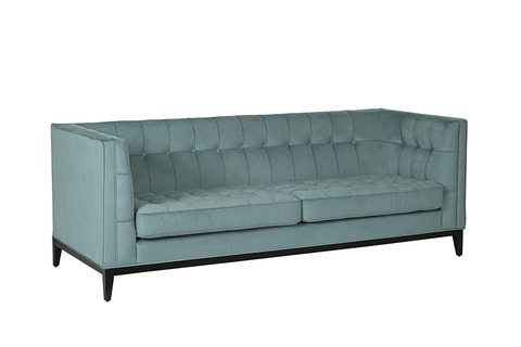 Диван трехместный 78x83x216см Garda Decor Palermo бирюзовый велюровый