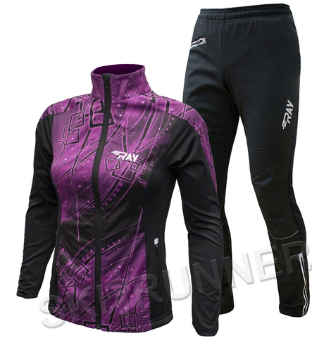 Утеплённый лыжный костюм RAY Pro Race WS Violet Print-Black женский