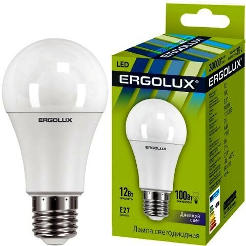 Лампа Ergolux LED-A60-10W-E27-6K (дневной свет)